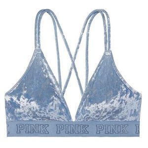 PINK velvet light blue bralette